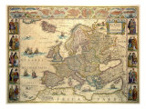Carte de l'Europe reproduction procédé giclée par Joan Blaeu