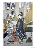 Customs of the Year: New Year's, Two Women Giclee Print by Toyokuni 