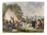 Indians in Council reproduction procédé giclée par Seth Eastman