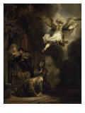 Archangel Raphael Leaving the Family of Tobias Giclee Print by Rembrandt van Rijn 