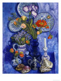 Blue Still Life with Poppies and Shells reproduction procédé giclée par Isy Ochoa