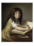A Young Child Looking at Figures in a Book reproduction procédé giclée par Anne-Louis Girodet de Roussy-Trioson