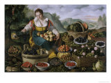 The Fruit Dealer reproduction procédé giclée par Vincenzo Campi