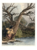 Indian Shooting Fish Giclee Print by Seth Eastman