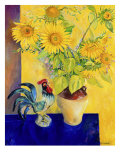 Rooster and Sunflowers (Coq et Tournesols) Reproduction procédé giclée par Isy Ochoa