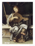 Girl with a Lute Giclée-tryk af Francesco Francia Girl with a Lute Giclée-tryk af Francesco Francia