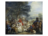 Halt in the Hunt Giclee Print by Carle van Loo