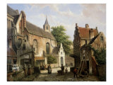 Street Scene in Delft Giclee Print by Willem Koekkoek