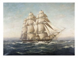 Uss Constitution Giclee Print by Myron Clark