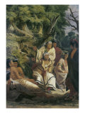 Sioux in Council reproduction procédé giclée par Seth Eastman