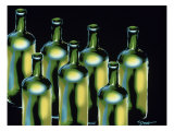 Wine Bottles Giclee Print by Diana Ong