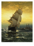 Passing Ambrose Lightship Giclee Print by Edward Moran