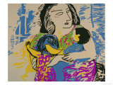 Mère et enfant reproduction procédé giclée par Diana Ong