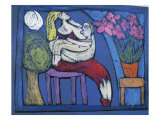 Feeding in the Moonlight Giclee Print by Leslie Xuereb