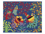 Rooster Fight Giclée-Druck von Lu Bao Jiang 