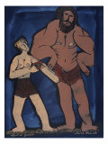 David and Goliath reproduction procédé giclée par Leslie Xuereb