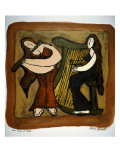 Flute and Harp Duo Reproduction procédé giclée par Leslie Xuereb