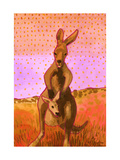 Red Roo and Joey Lámina giclée por John Newcomb Red Roo and Joey Lámina giclée por John Newcomb