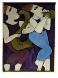 Duo Trumpet Saxophone reproduction procédé giclée par Leslie Xuereb