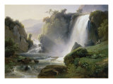 Cascade de Tivoli reproduction procédé giclée par Jean Charles Joseph Rémond