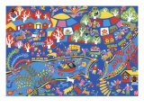 New Look for Village Giclee Print by Qin Chen Yu 