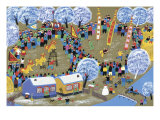 Celebrating Along the Grand Canal reproduction procédé giclée par Ma Zeng Fu 
