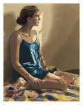 Seated Woman Lámina giclée por Helen J. Vaughn