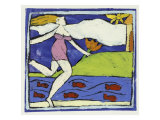 Girl with Lotus Flower Giclee Print by Leslie Xuereb