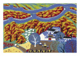 Golden Autumn Great Wall Giclee Print by Ma Zeng Fu 