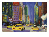 Racing Taxis, New York City Giclee Print by Patti Mollica