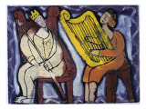 David and King Saul reproduction procédé giclée par Leslie Xuereb