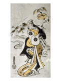 Woman Carrying Bamboo with Charms Giclee Print by Torii Kuyonobu