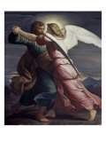 Jacob Wrestles with an Angel Impressão giclée por Edward Jakob Von Steinle Jacob Wrestles with an Angel Impressão giclée por Edward Jakob Von Steinle