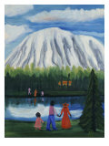 Mt Rainier Reflecting Giclee Print by Anna Belle Lee Washington