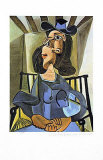 Woman with Hat Seated in Armchair reproduction procédé giclée par Pablo Picasso