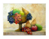 Fruit in a Pedestal Bowl Reproduction procédé giclée par denise jenkins
