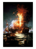 Burning of the Frigate Philadelphia Giclee Print by Edward Moran
