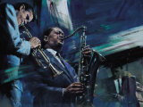 Détente bleue Poster par Jin G. Kam