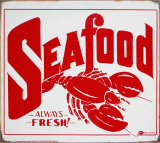 Seafood Tin Sign by Marty Mummert