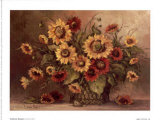 Sunflower Bouquet Art by Barbara Mock