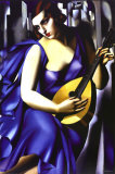 Femme a Guitare Art by Tamara de Lempicka