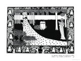 La Beale Isoud at Joyous Gard, Illustration from "Le Morte D'Arthur," Published 1894 reproduction procédé giclée par Aubrey Beardsley