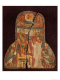 Lid of the Coffin of the Singer, Toarnemiherti, Showing the Deceased Offering Incense to Osiris Giclee Print by 21st Dynasty Egyptian