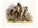 A Blackfoot Indian on Horseback, Plate 19 from Volume 1 of Travels in the Interior of North America Giclee-trykk av Karl Bodmer