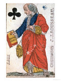 Playing Card Depicting Jean-Jacques Rousseau 1793 Giclee Print by Chassoneris 