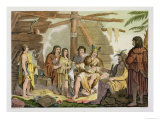 Indians Trading with La Perouse in Canada Giclee Print by G. Bramati