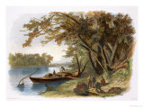 Encampment of the Travellers on the Missouri Giclee-trykk av Karl Bodmer
