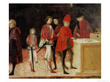 The Council Finances in Times of War and of Peace, Detail of Mercenary Soldiers Receiving Their Pay Giclee Print by Benvenuto Di Giovanni 