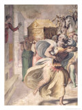 Saul's Daughter Michal Watching David Dance Before the Ark Giclee Print by Francesco Salviati