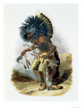 Pehriska-Ruhpa, Minatarre Warrior in The Costume of The Dog Dance Lámina giclée por Karl Bodmer Pehriska-Ruhpa, Minatarre Warrior in The Costume of The Dog Dance Lámina giclée por Karl Bodmer